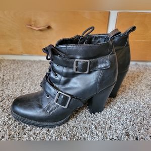 Madden Girl Ankle Boots with Heels, Black, Size 7